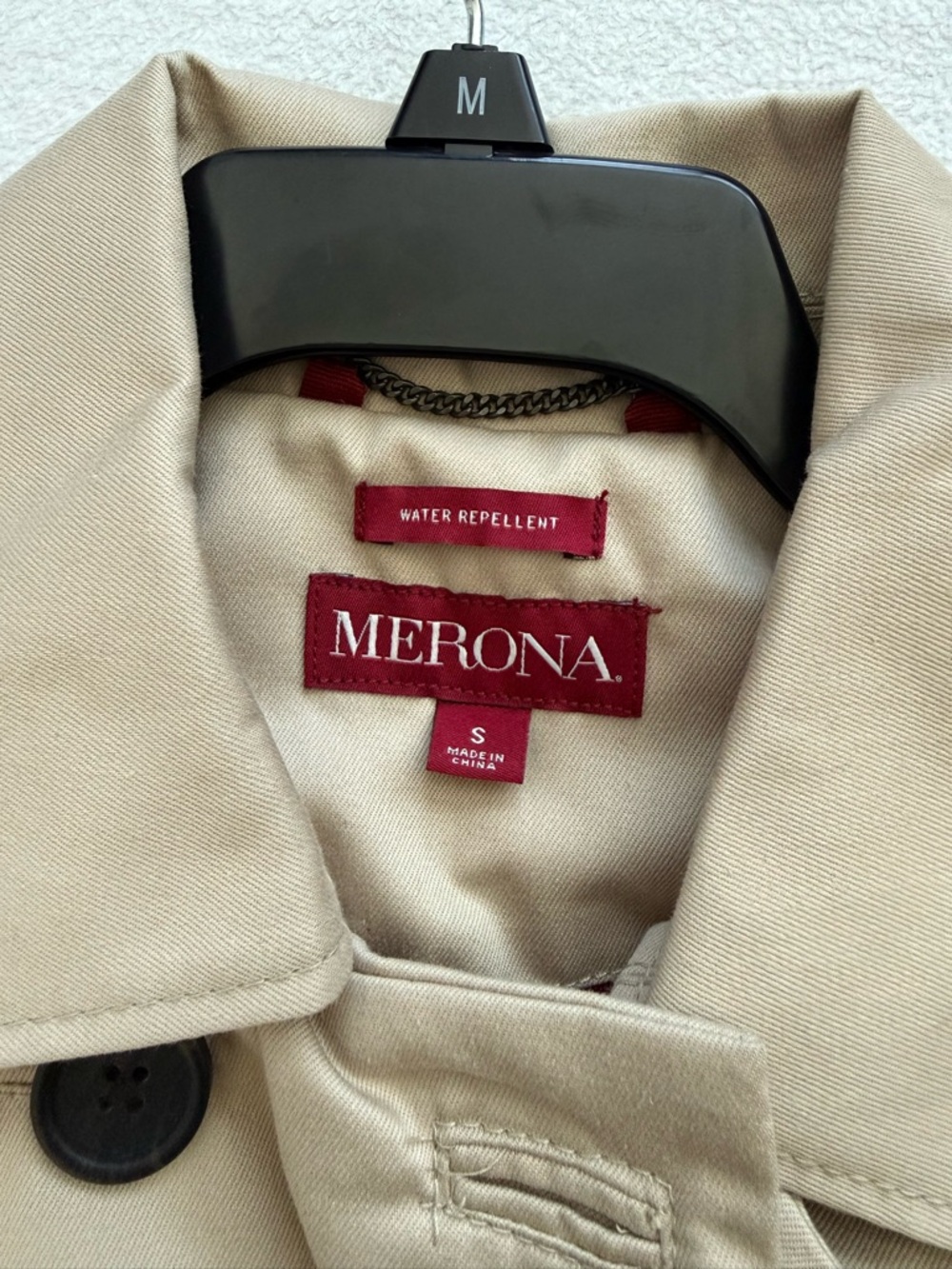 Tan Double Breasted Trench Coat Water Repellent Belted Size Small NWT Classic - Picture 13 of 13